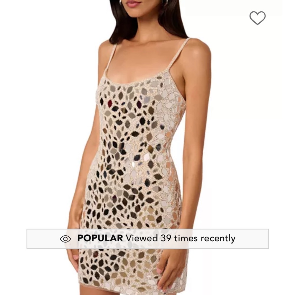 Beige Crochet Mini Dress with Spaghetti Straps